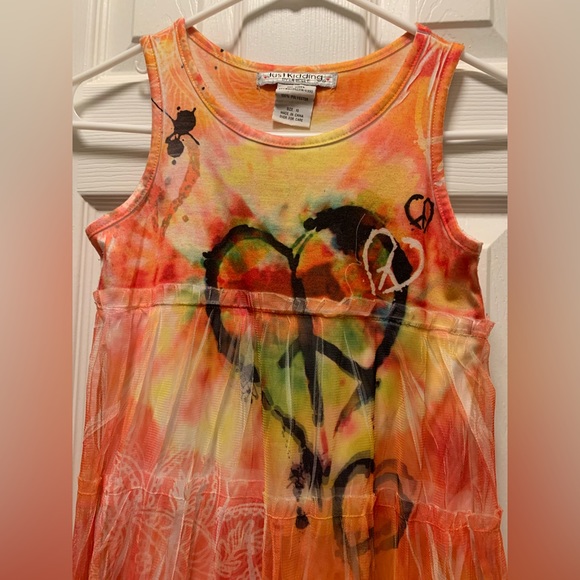 Girls size 10 sleeveless layered dress Just kidding by La Belle - Picture 2 of 4